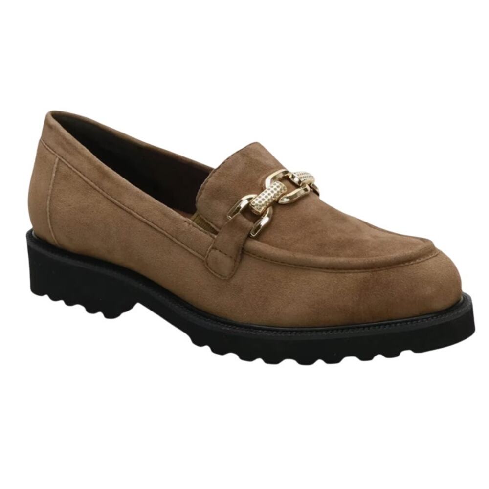 David Tate Womens Magan Loafers US 10.5 WW Brown Suede Slip On NWOB